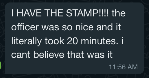 Client WhatsApp message